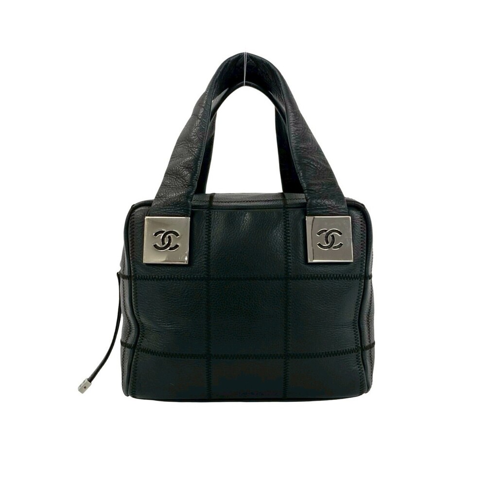 CHANEL Black Caviar Leather Boston Bag